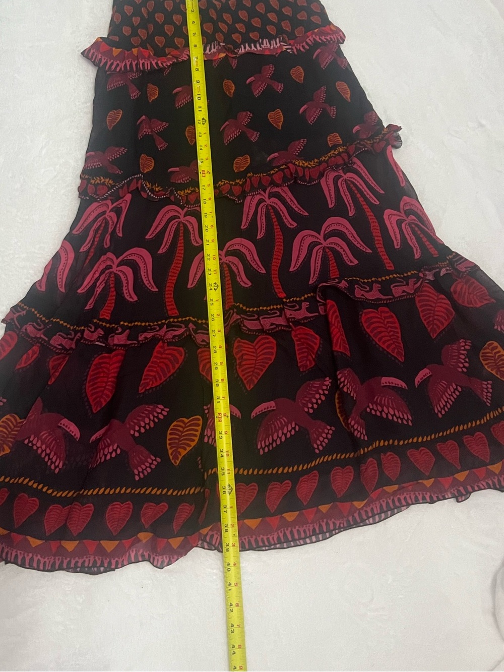 FARM RIO Women's Black & Pink Tiered Maxi Skirt - Picture 12 of 15